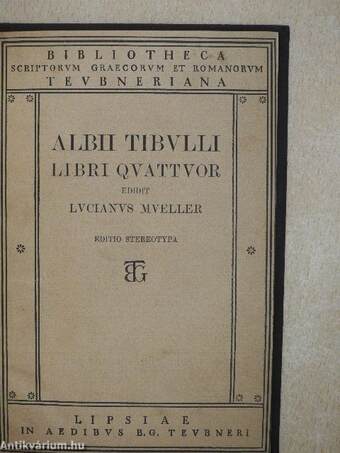 Albii Tibulli Libri Quattuor