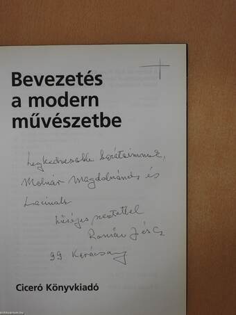 Bevezetés a modern művészetbe (dedikált példány)