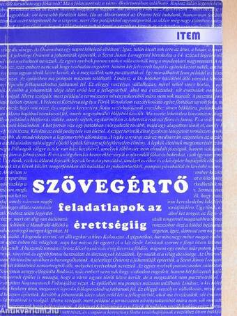 Szövegértő feladatlapok az érettségiig