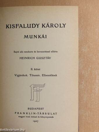 Kisfaludy Károly munkái II.