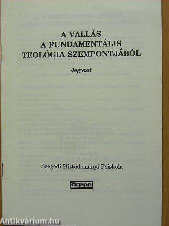 A vallás a fundamentális teológia szempontjából