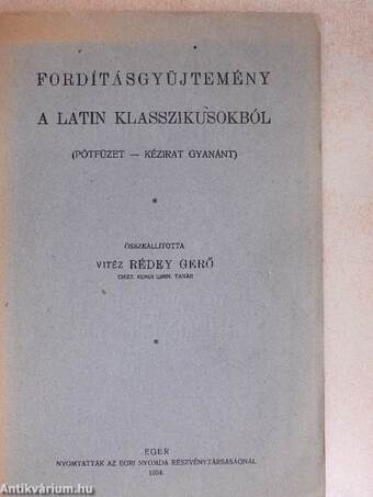 Fordításgyüjtemény a latin klasszikusokból