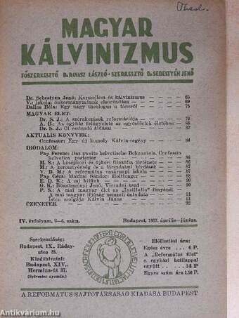 Magyar Kálvinizmus 1937. április-június