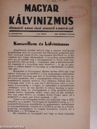 Magyar Kálvinizmus 1937. április-június