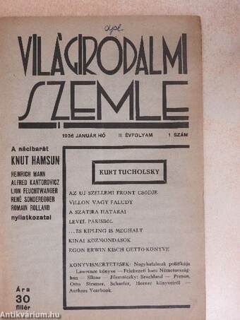 Világirodalmi Szemle 1936. január