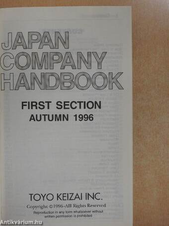 Japan Company Handbook I-II.