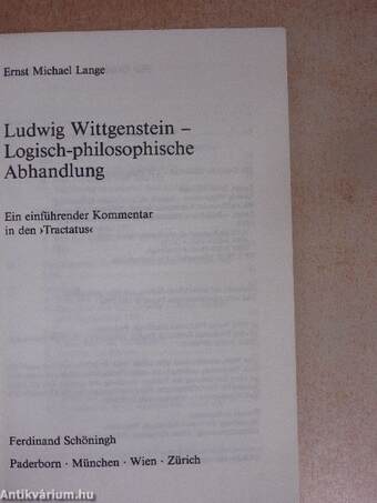 Ludwig Wittgenstein - Logisch-philosophische Abhandlung