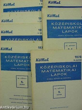 Középiskolai matematikai lapok 1978. (nem teljes évfolyam)