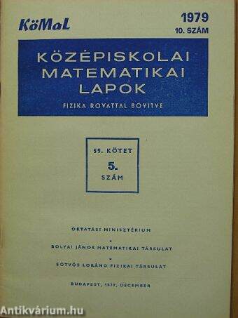 Középiskolai matematikai lapok 1979. december