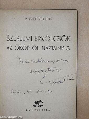 Szerelmi erkölcsök az ókortól napjainkig