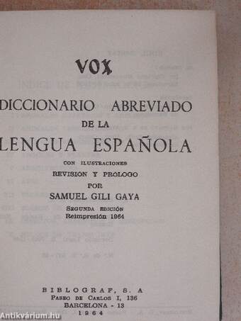 Vox Diccionario abreviado de la lengua Espanola