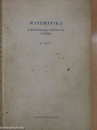 Matematika III.