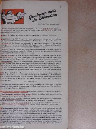 Guide du pneu Michelin - France 1954