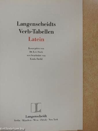 Langenscheidts Verb-Tabellen Latein