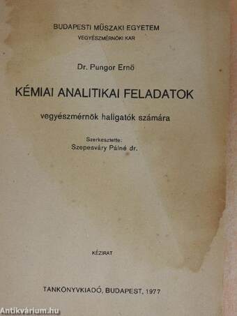 Kémiai analitikai feladatok