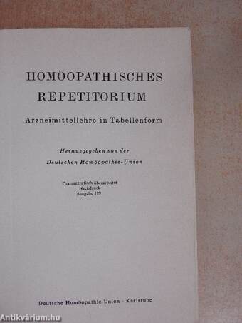 Homöopathisches Repetitorium