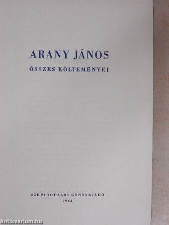 Arany János összes költeményei I-III.