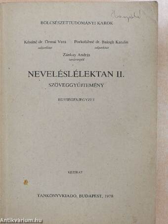 Neveléslélektan II.