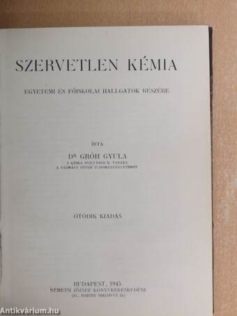 Szervetlen kémia