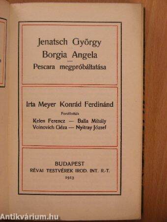 Jenatsch György/Borgia Angela/Pescara megpróbáltatása