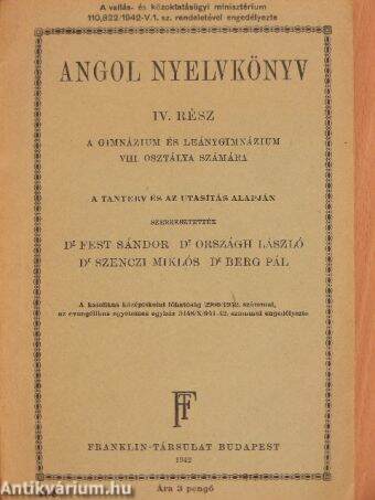 Angol nyelvkönyv IV.