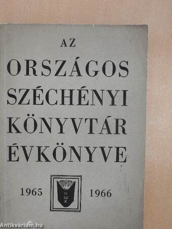 Az Országos Széchényi Könyvtár Évkönyve 1965-1966