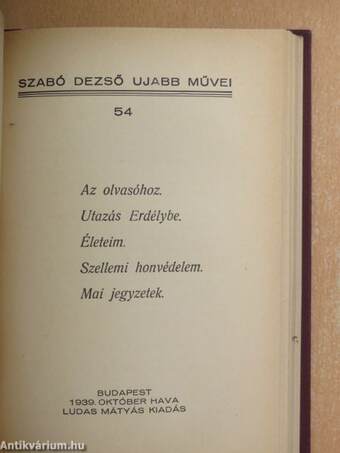 Szabó Dezső ujabb művei 49-56