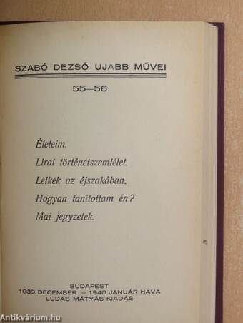 Szabó Dezső ujabb művei 49-56