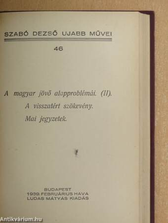 Szabó Dezső ujabb művei 43-48