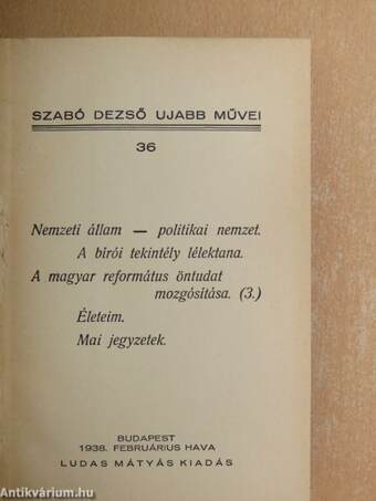 Szabó Dezső ujabb művei 36-37, 39-42