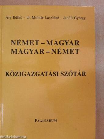 Német-magyar/magyar-német közigazgatási szótár