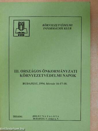 III. Országos Önkormányzati Környezetvédelmi Napok