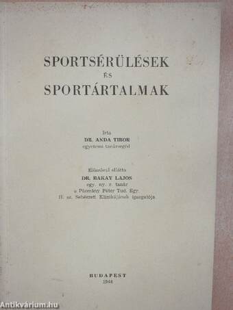 Sportsérülések és sportártalmak