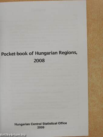 Pocket-book of Hungarian Regions, 2008