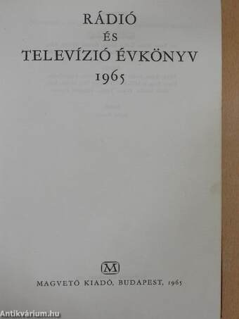 Rádió és Televízió évkönyv 1965