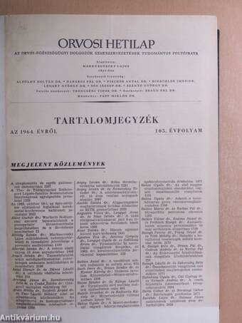 Orvosi Hetilap 1964. január-december I-II.