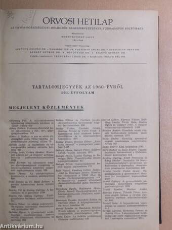 Orvosi Hetilap 1960. január-december I-II.