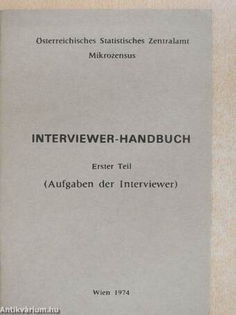 Interviewer-Handbuch I.