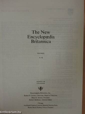 The New Encyclopaedia Britannica - The Index I-II.