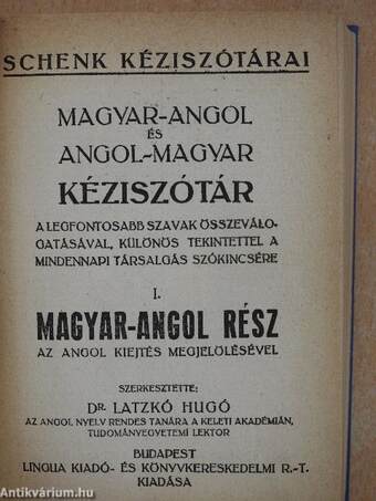 Magyar-angol és angol-magyar kéziszótár I-II.