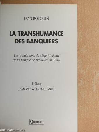 La Transhumance des Banquiers