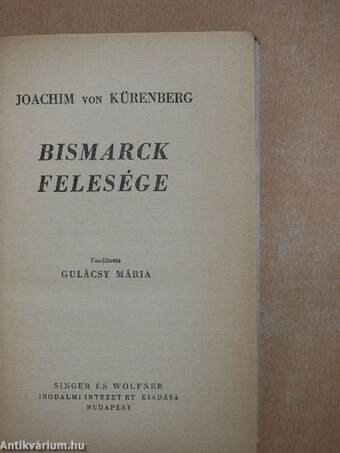 Bismarck felesége