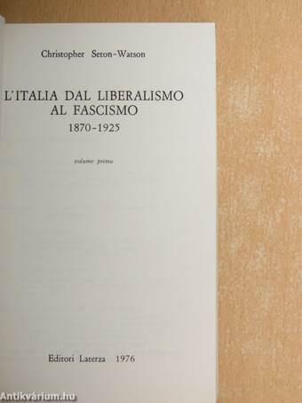 L'Italia dal Liberalismo al Fascismo I-II