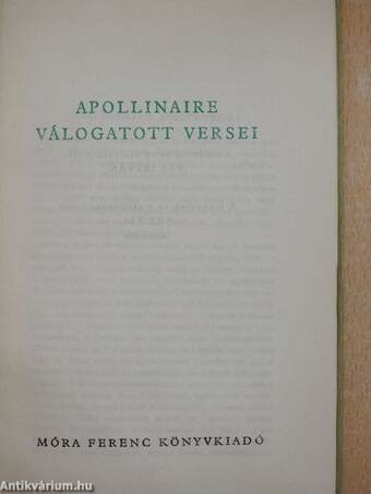 Apollinaire válogatott versei