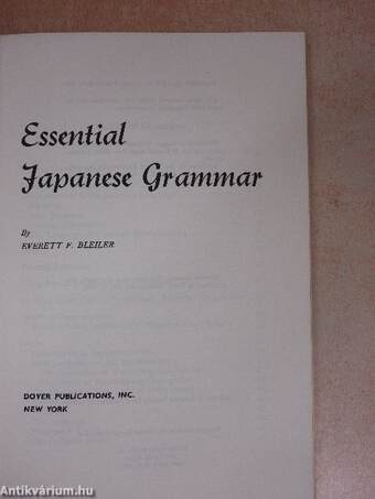 Essential Japanese Grammar