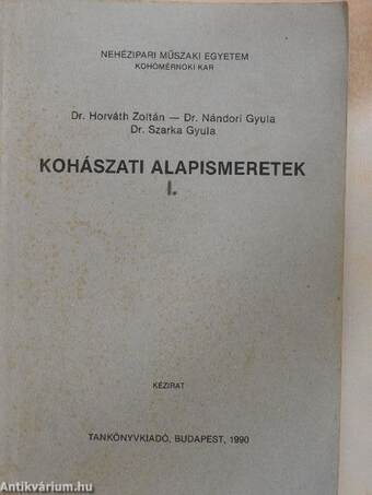 Kohászati alapismeretek I.