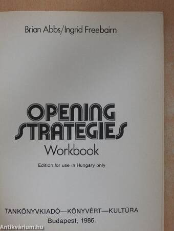 Opening Strategies - Workbook