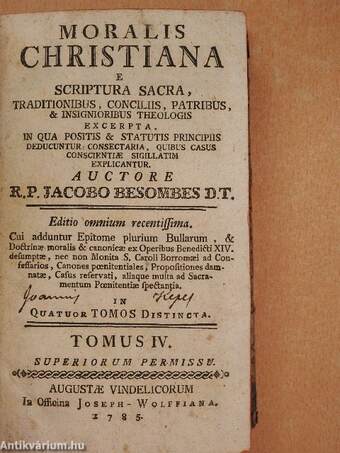 Moralis Christiana e Scriptura Sacra IV.