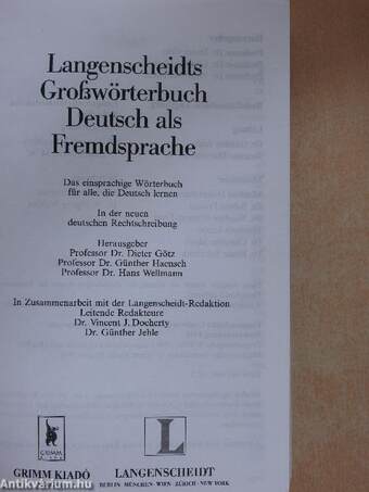 Langenscheidts Großwörterbuch Deutsch als Fremdsprache