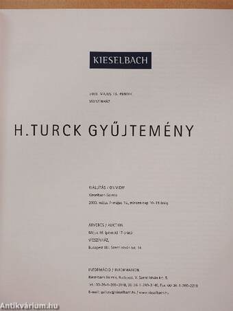 Kieselbach Galéria és Aukciósház - H. Turck gyűjtemény 2003